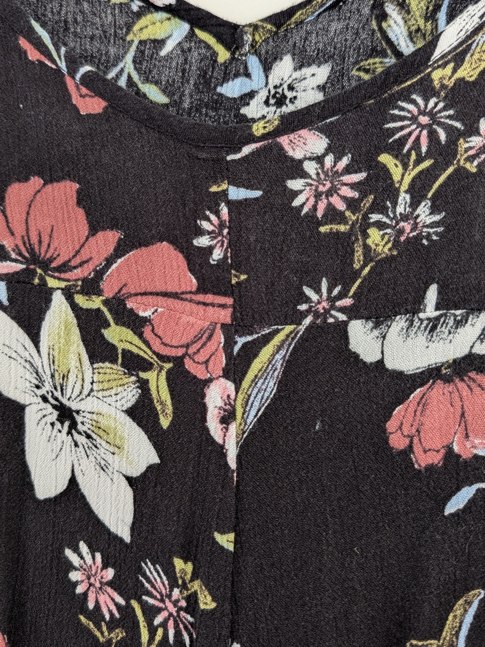 American Rag Black Floral Crochet-Front Cami with Pink & Cream Accents - Picture 6 of 7